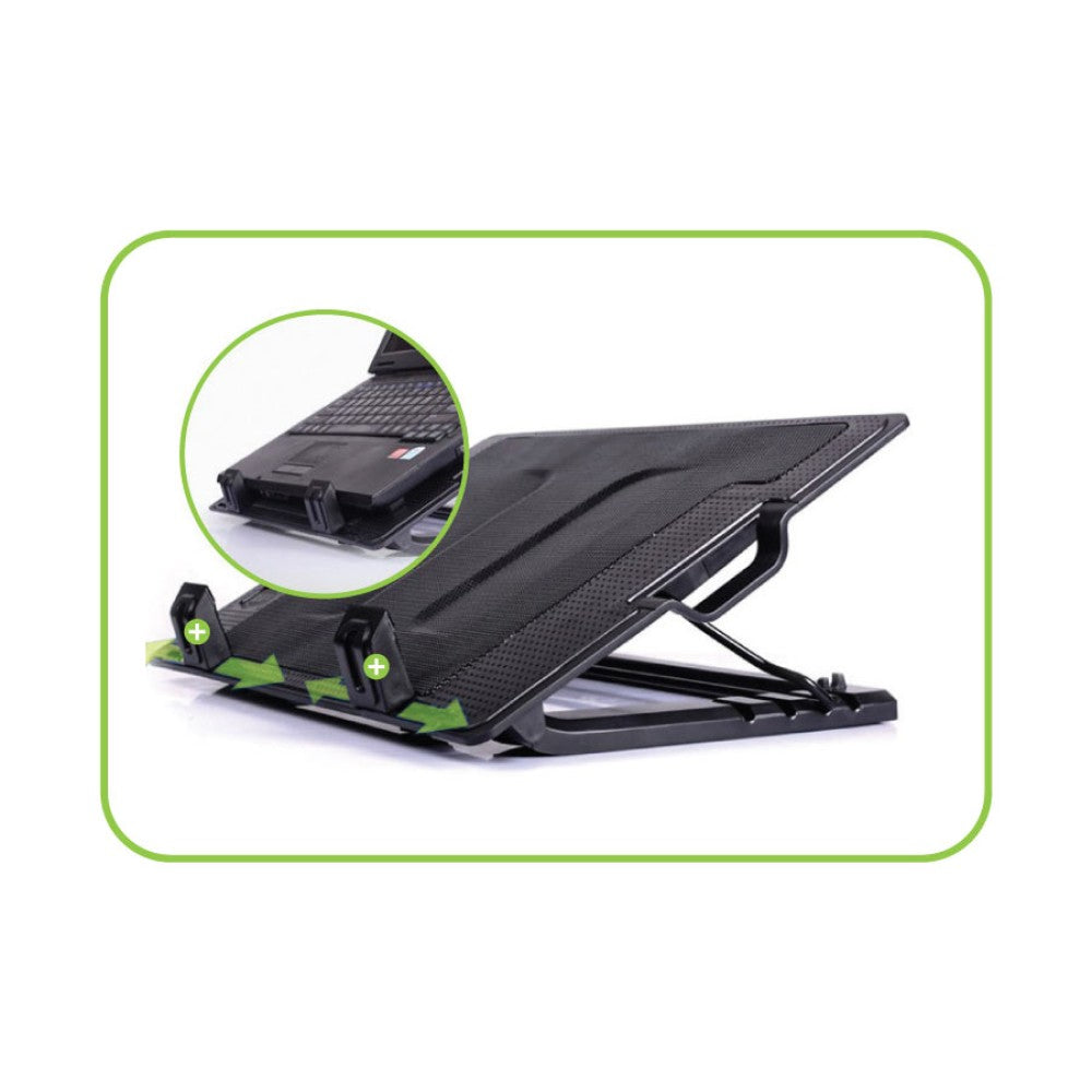 Techly ICOOL-CP12TY système de refroidissement pour ordinateurs portables 43,9 cm (17.3") 1400 tr/min Noir