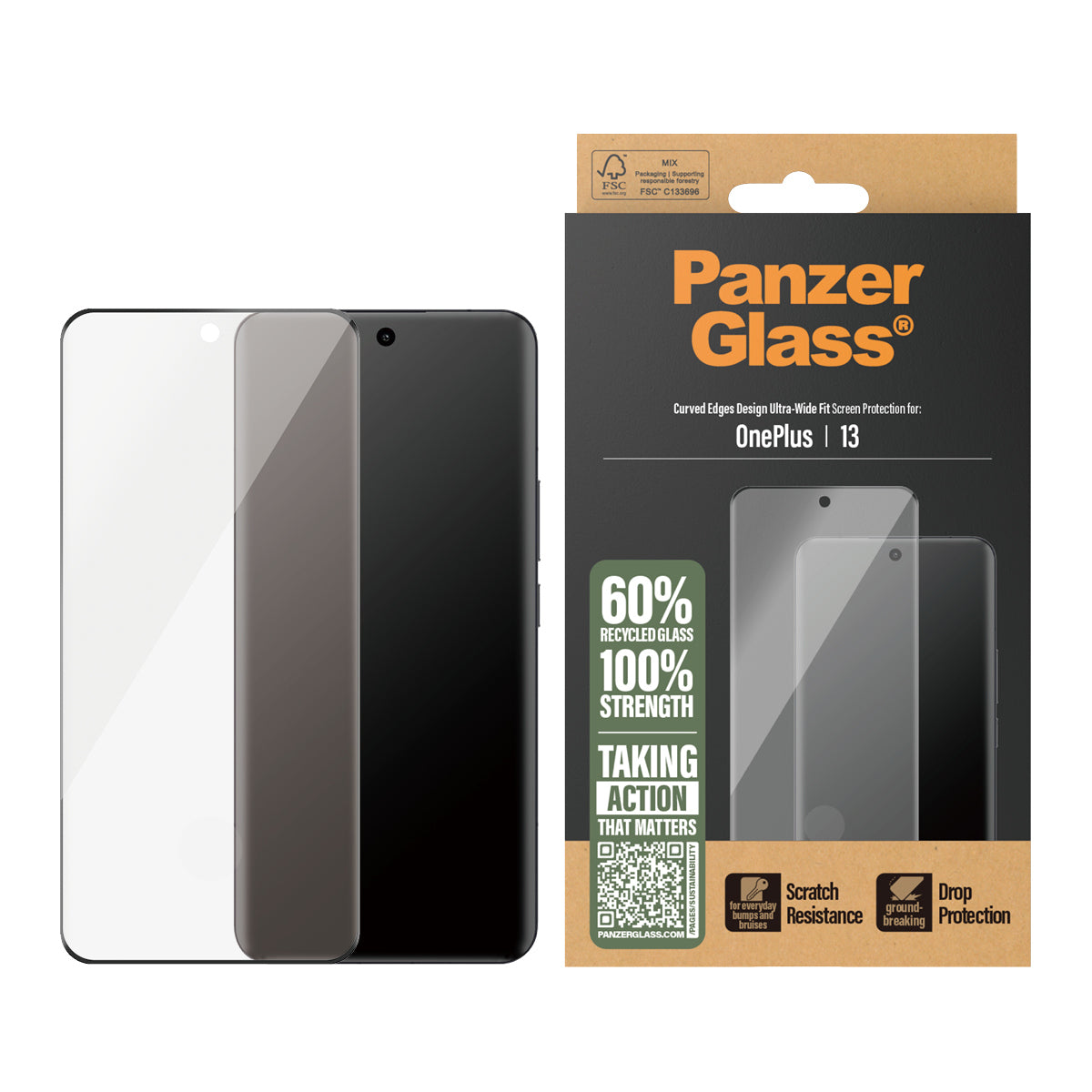 PanzerGlass Protection d'écran Ultra-Wide Fit pour OnePlus 13, Transparent