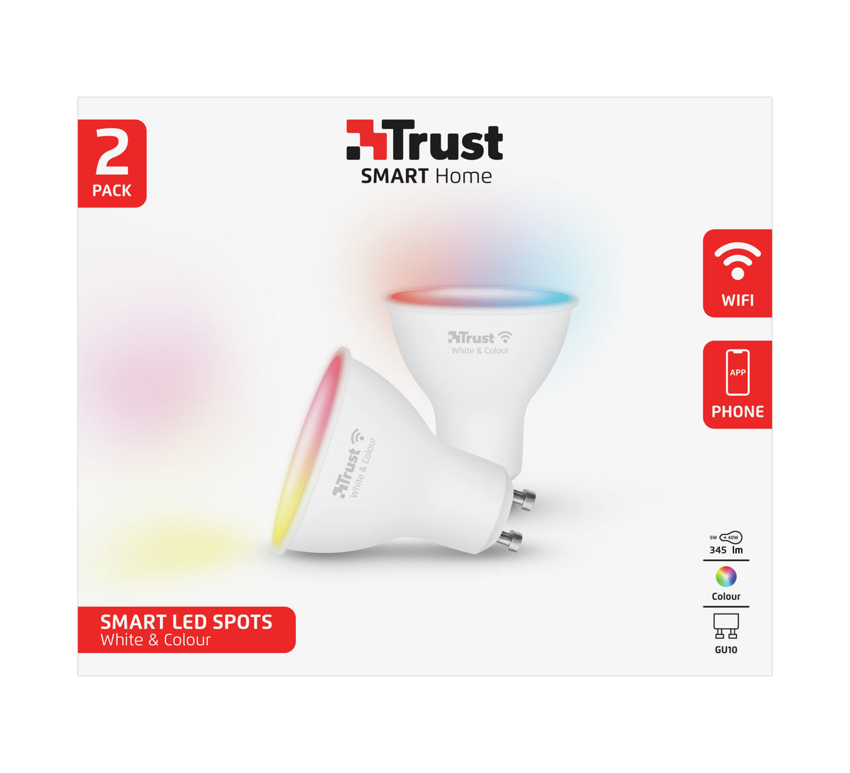 Trust 71292 Ampoule Intelligente Wi-Fi, Blanc