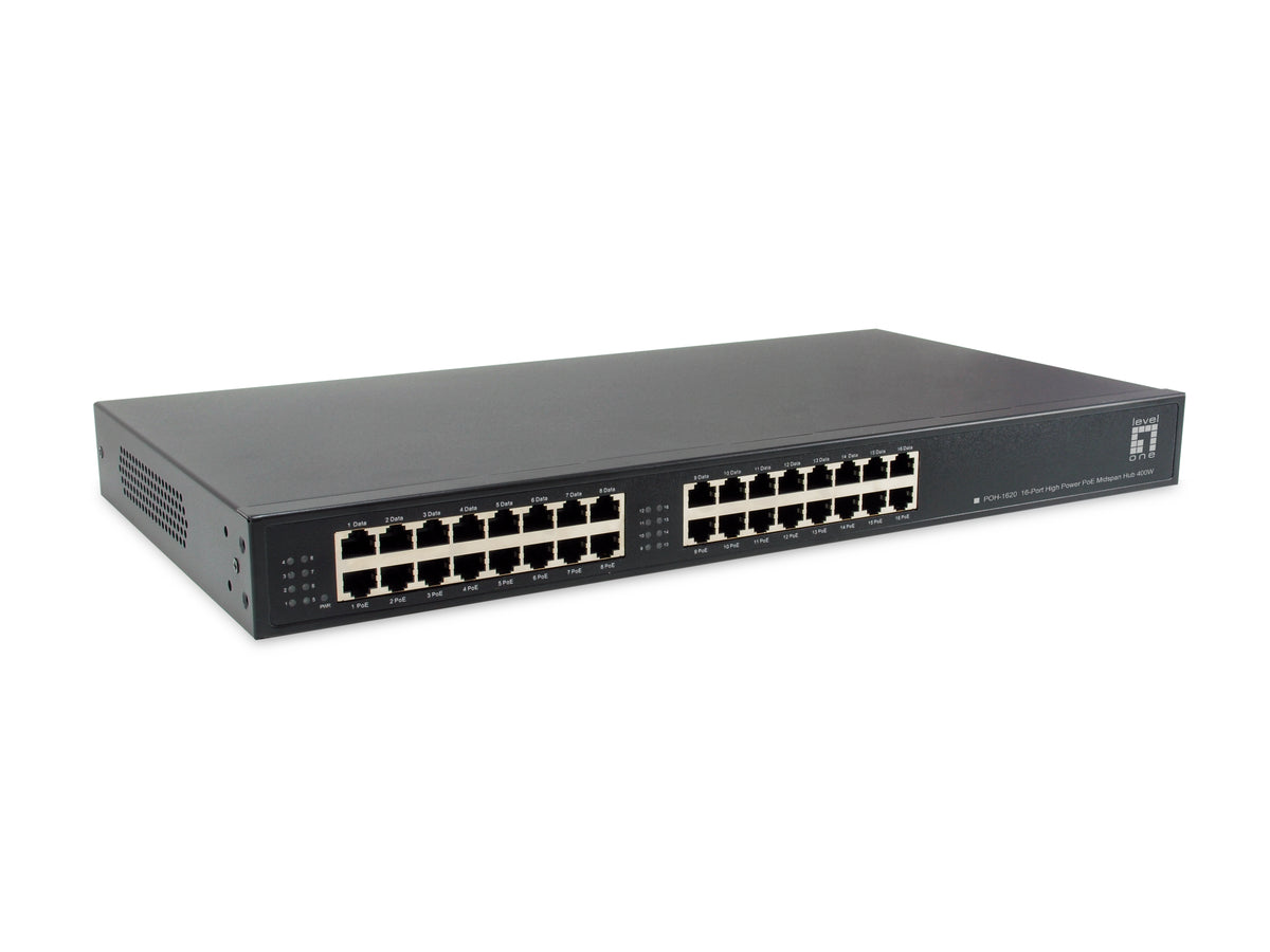LevelOne POH-1620 Adaptateur et Injecteur PoE Fast Ethernet et Gigabit Ethernet
