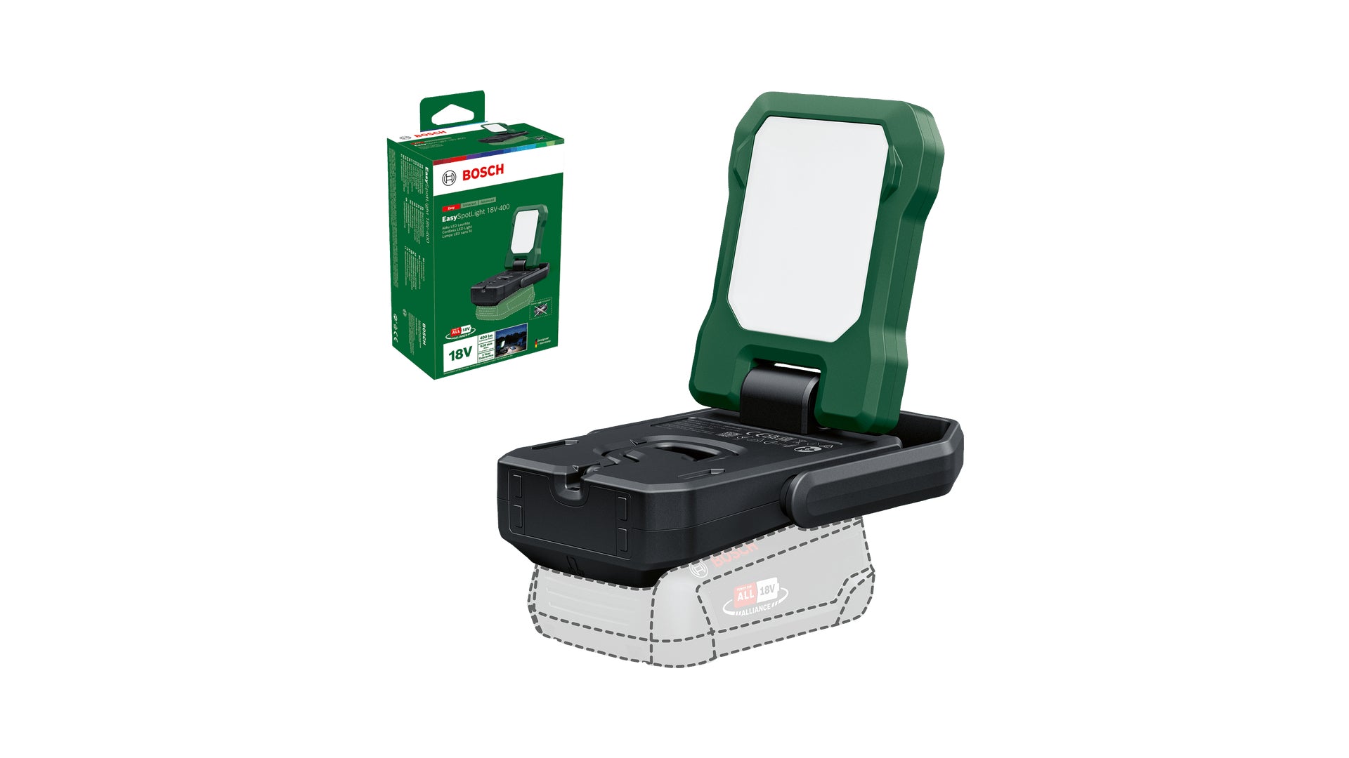 Bosch Bosch EasySpotLight 18V-400 Noir, Vert Lampe-torche universelle LED