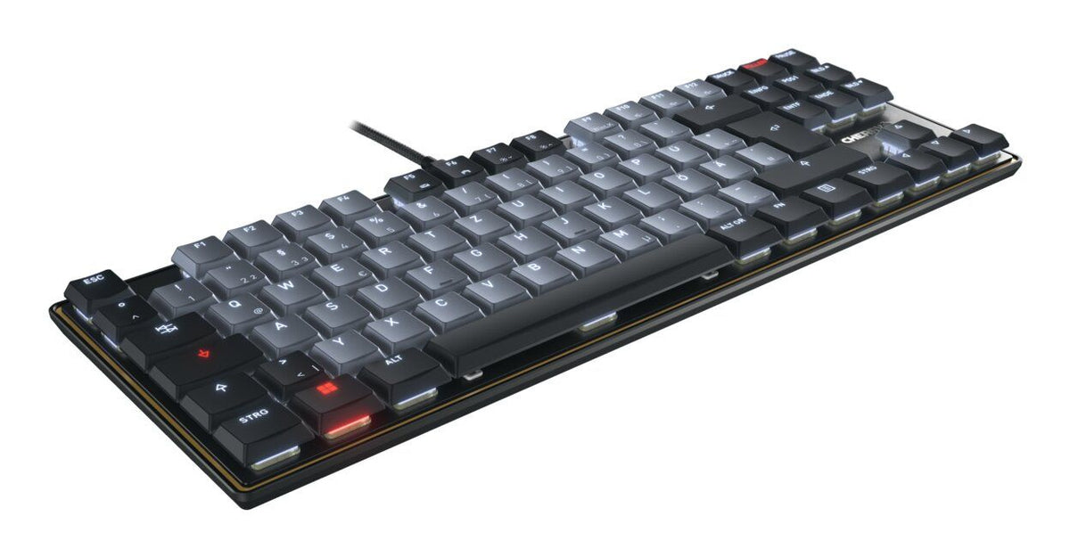 CHERRY KC 500 MX LP TKL clavier maison/bureau USB QWERTZ Allemand Noir, Gris