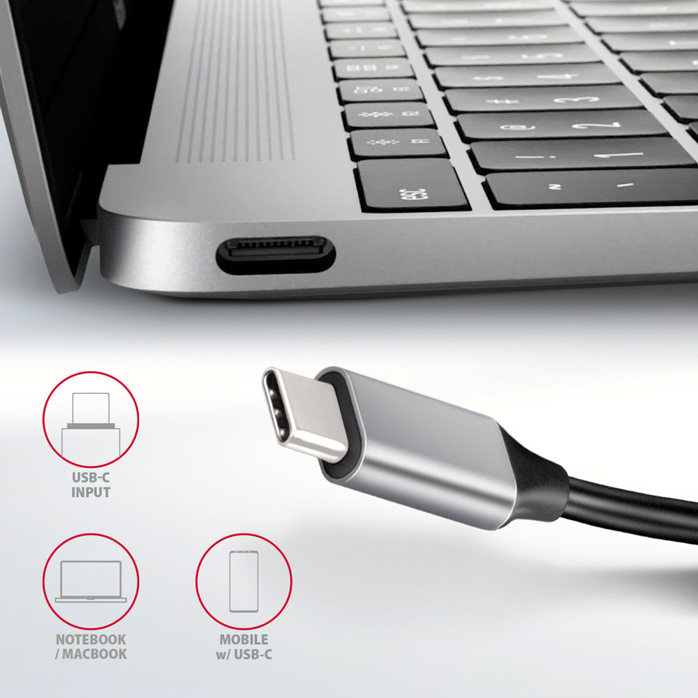 Axagon HMC-HCR3A 3x USB-A+ HDMI+ SD/microSD USB-C 3.2 Gen 1 hub 20cm Avec fil USB 3.2 Gen 1 (3.1 Gen 1) Type-C Gris