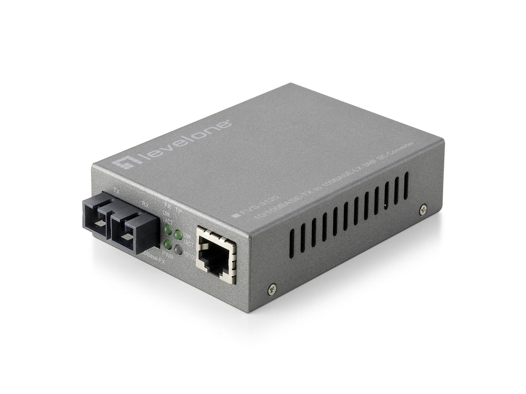 LevelOne FVS-3120 Convertisseur de Média 100 Mbit/s Monomode, Gris