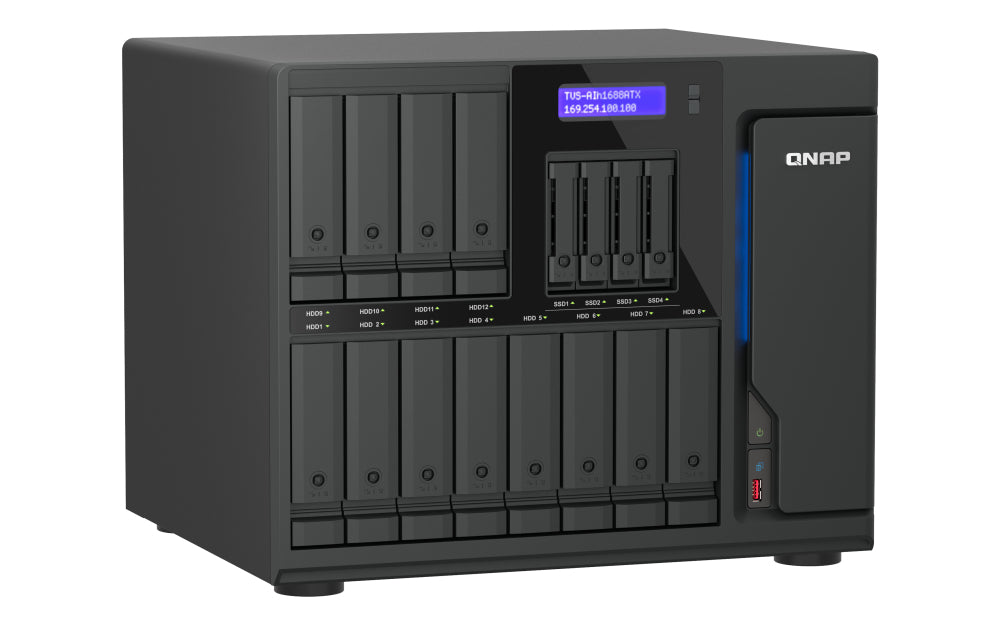 QNAP TVS-AIH1688ATX-U7-32G serveur de stockage NAS Tower 32 Go DDR5 0 To QuTS hero Noir