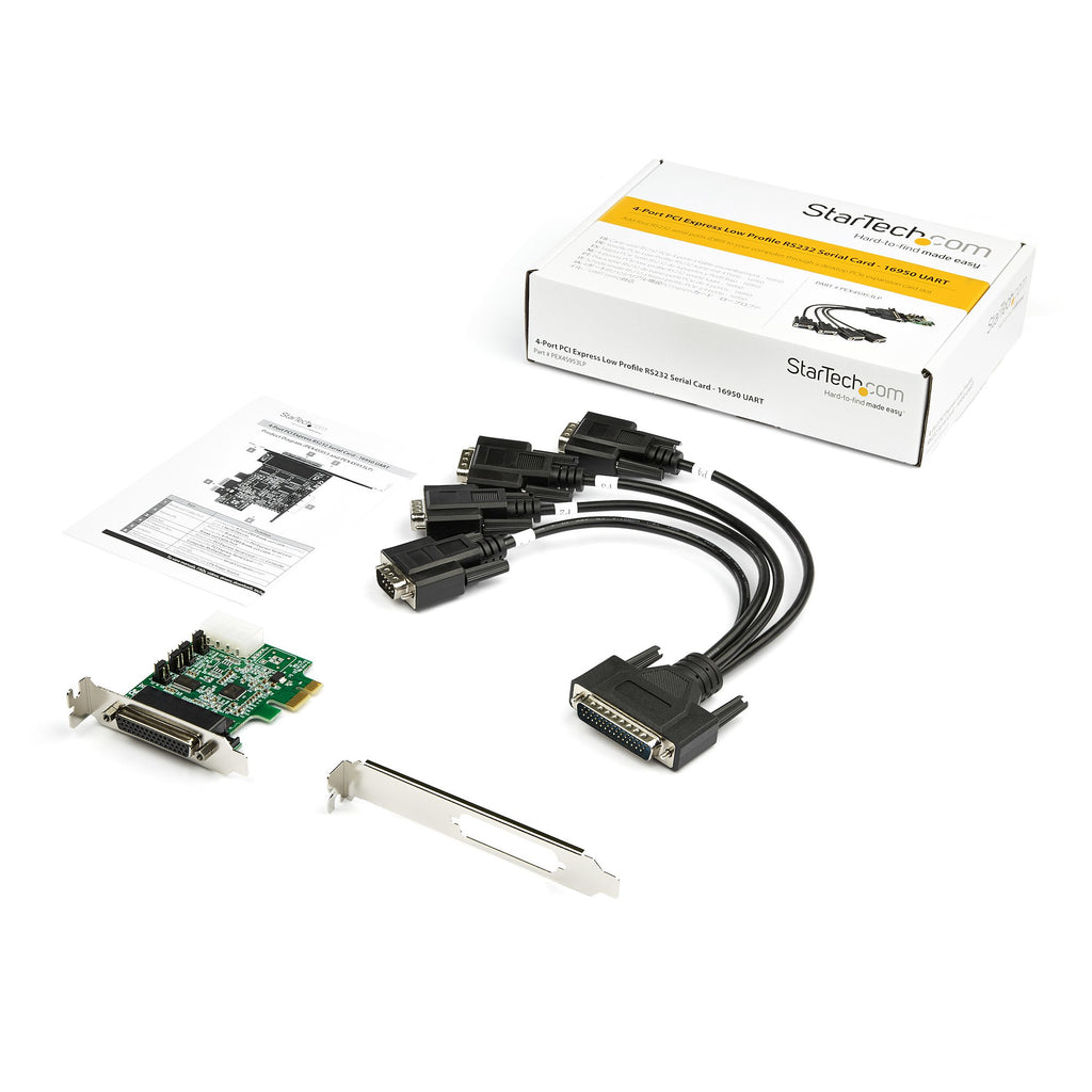 StarTech.com PEX4S953LP Carte Adaptateur PCI Express vers 4 Ports Série RS232 DB9