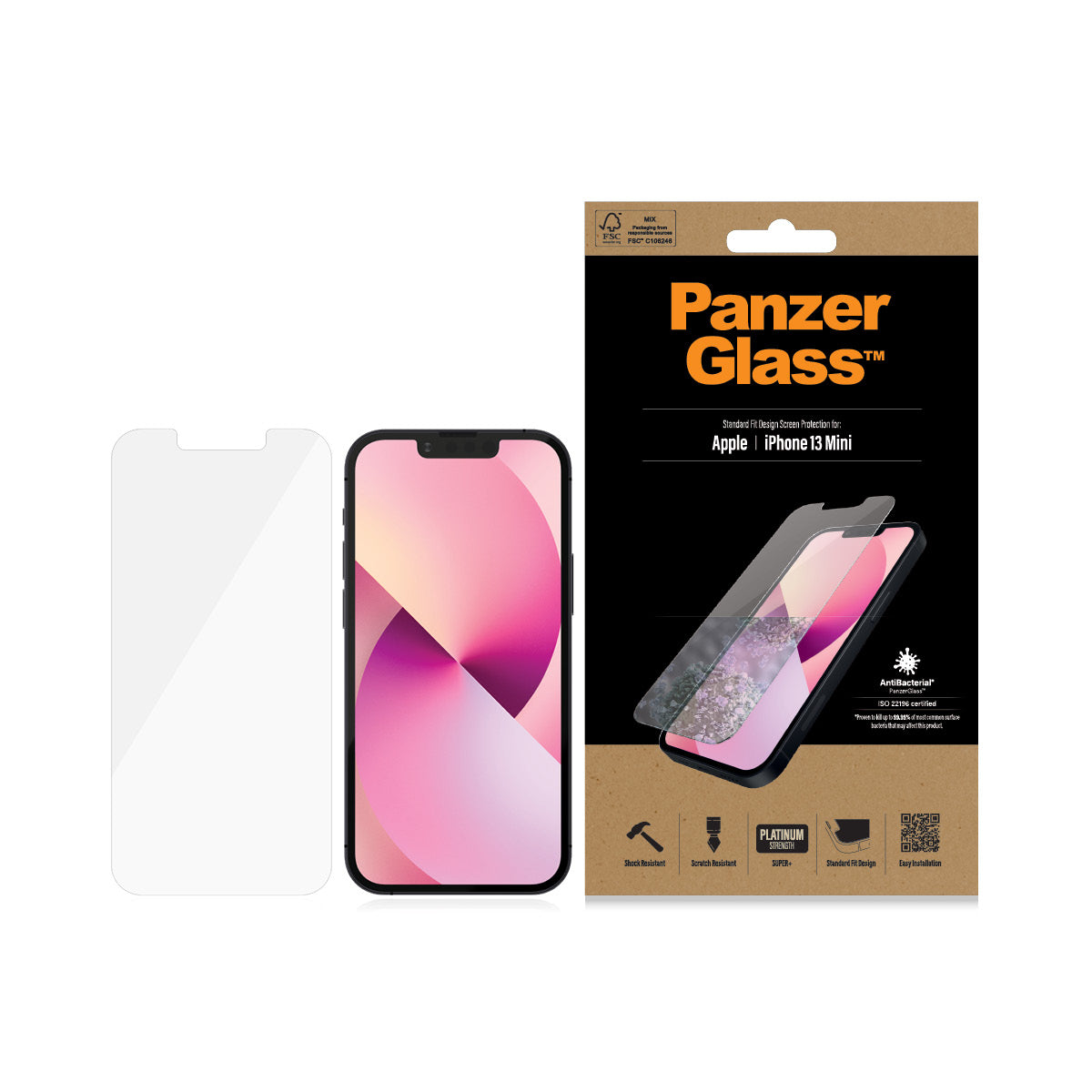 PanzerGlass ® Screen Protector iPhone 13 Mini | Standard Fit Protection d'écran transparent Apple 1 pièce(s)