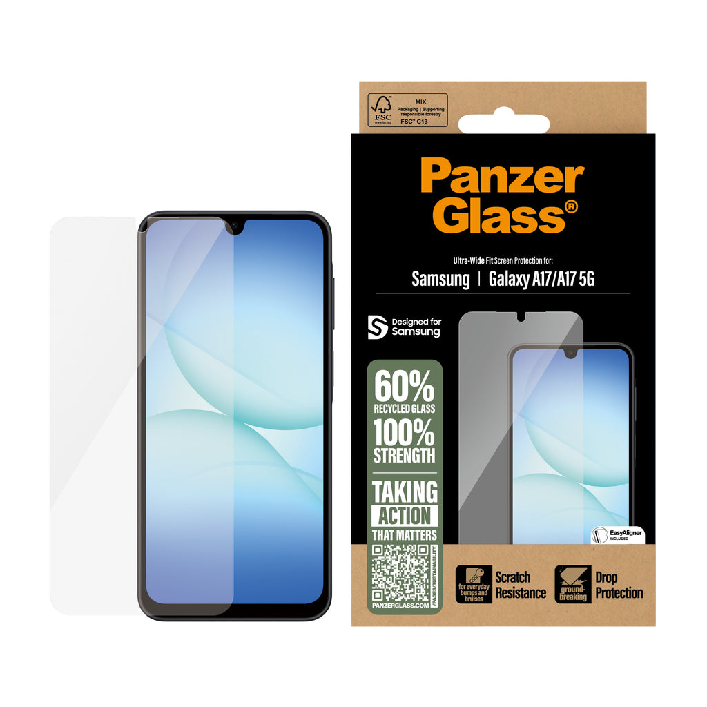 PanzerGlass PanzerGlass ® Screen Protector Samsung Galaxy A17 | A17 5G | Ultra-Wide Fit w. EasyAligner Protection d'écran transparent 1 pièce(s)