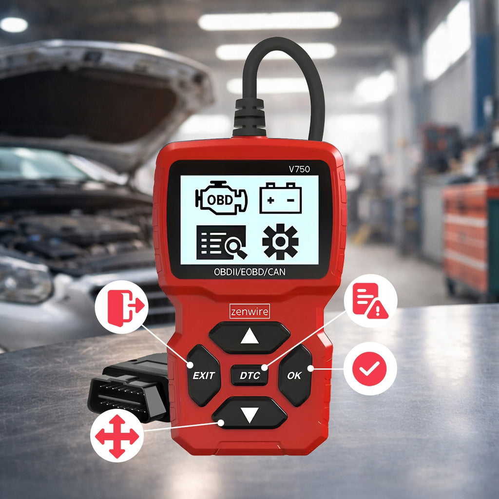 Testeur, interface, scanner, ordinateur, écran de diagnostic OBD2, CAN, VIN, Zenwire V750