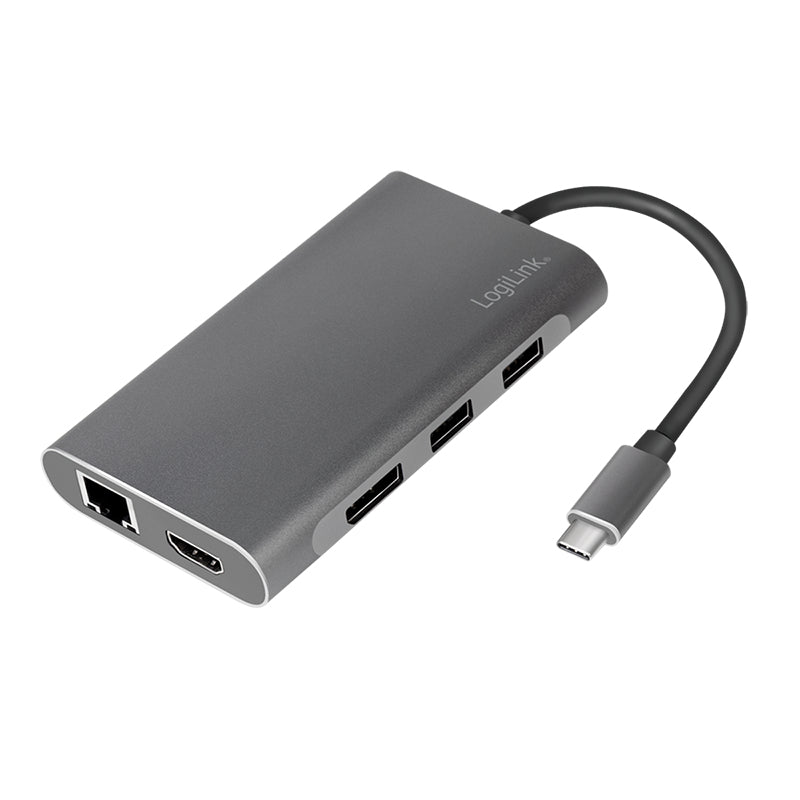 LogiLink UA0382 station d'accueil Avec fil USB 3.2 Gen 1 (3.1 Gen 1) Type-C Argent