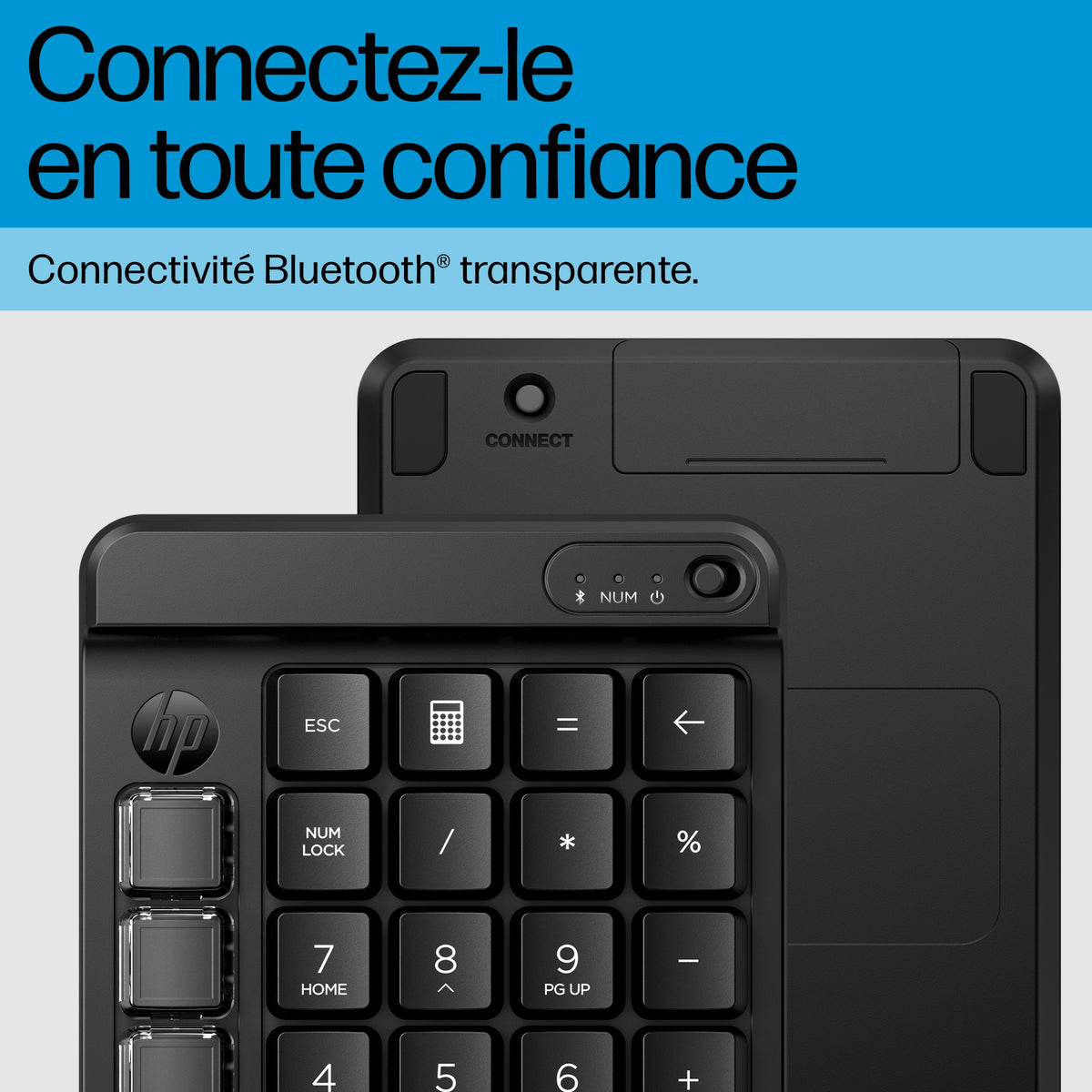 Clavier Numérique Sans Fil Programmable HP 435, Bluetooth, Mécanique, Noir