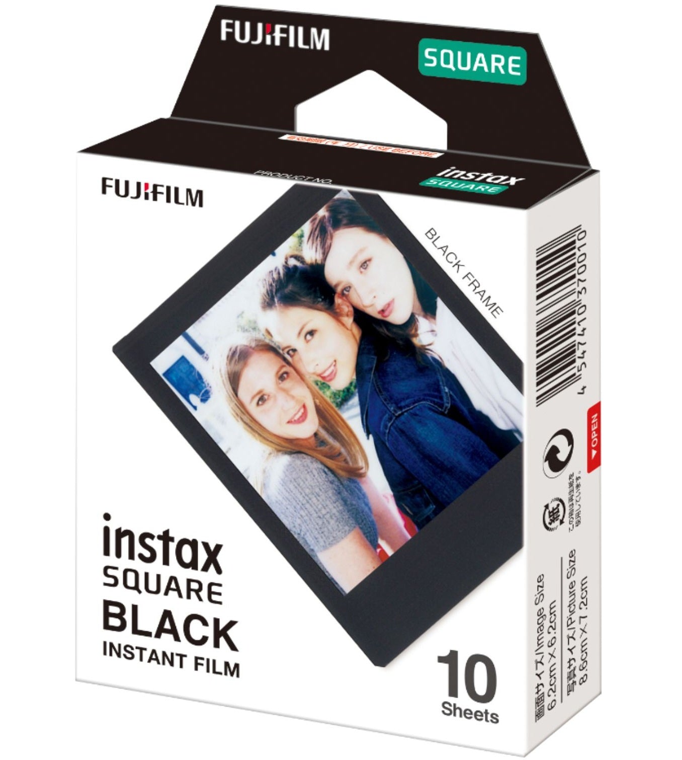 Fujifilm Instax Square Black Frame schwarz pellicule polaroid 10 pièce(s) 62 x 62 mm