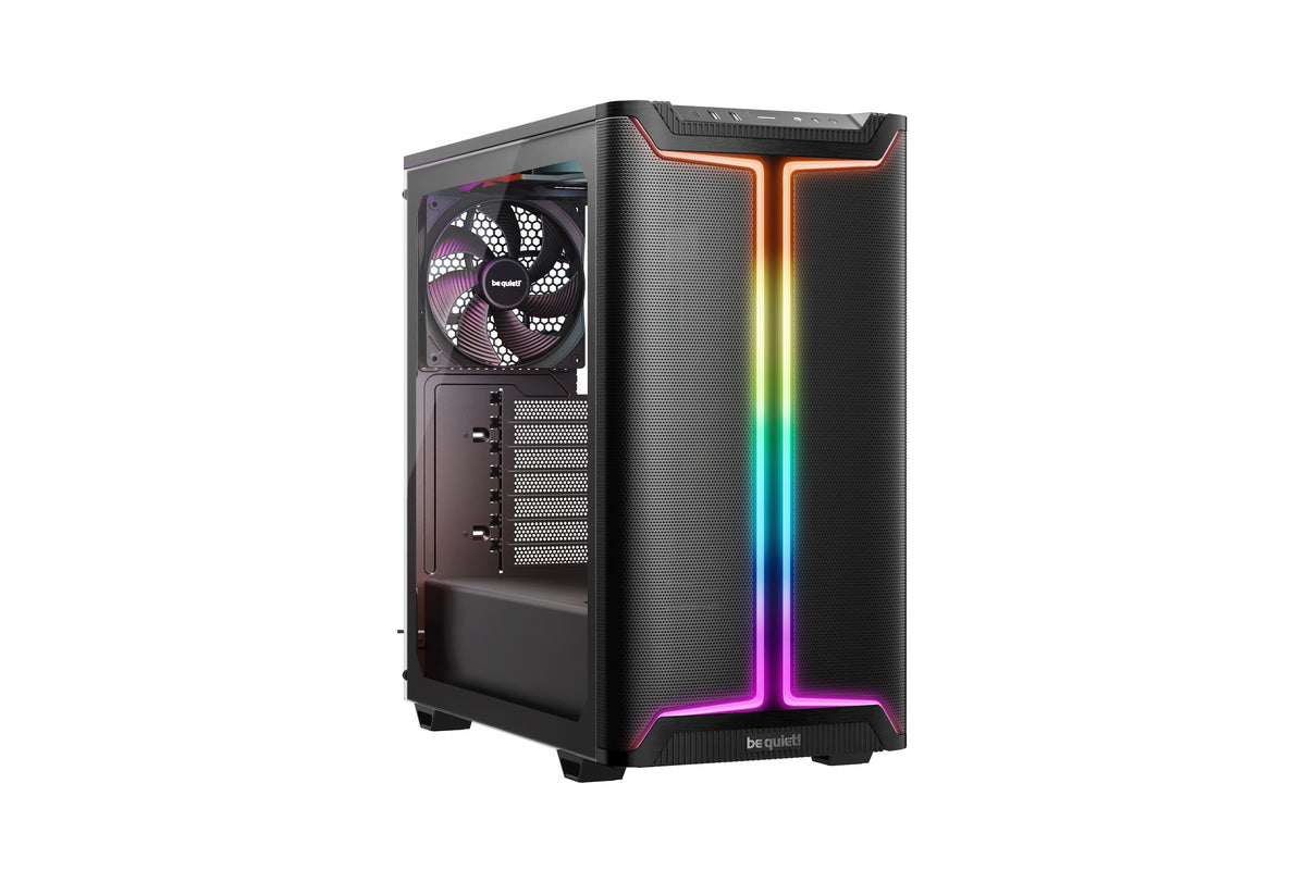 be quiet! Pure Base 501 Noir, Boîtier PC Vitré, Mini ATX / Micro ATX / ATX, 3 Ventilateurs Pure Wings 3 140mm PWM, Bande