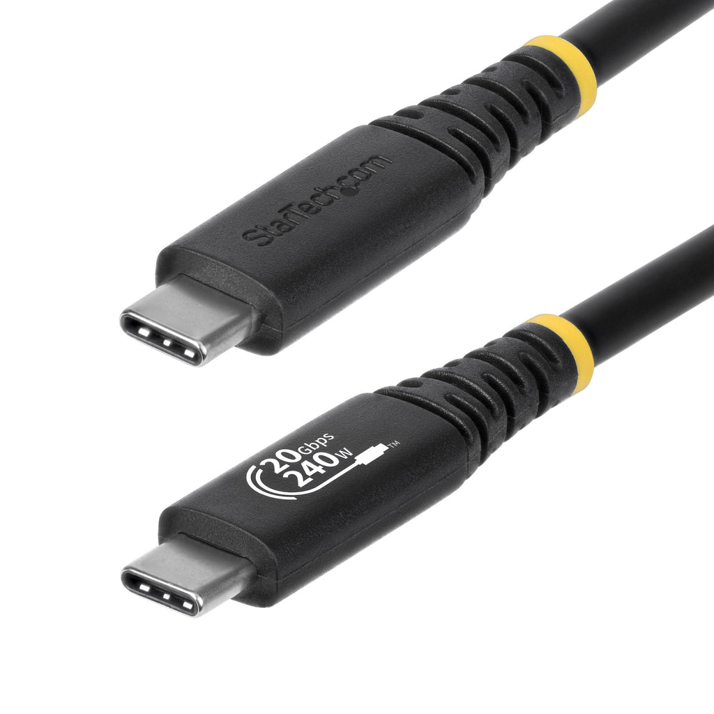 StarTech.com Câble USB 4 USB-C 2m, 20 Gbps, PD EPR 240W, DP 1.4 4K 120Hz, Certifié USB-IF, Noir