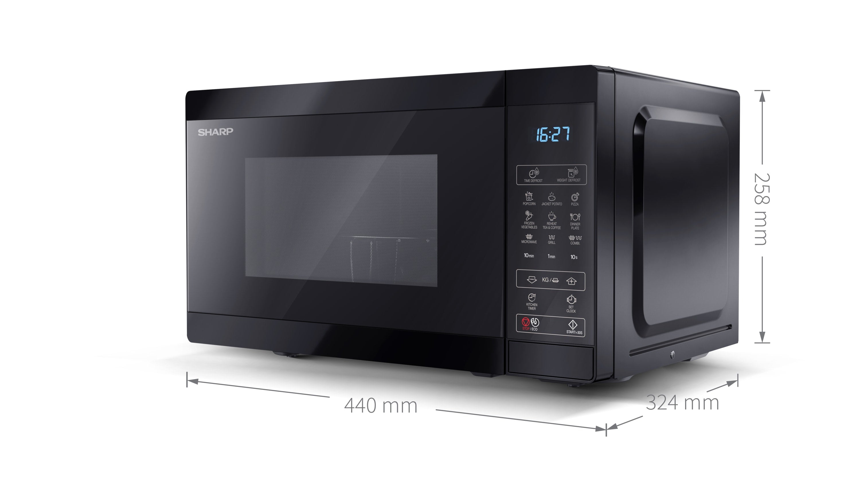 Sharp YC-MG02E-B micro-onde Noir Micro-ondes grill Comptoir 20 L 800 W