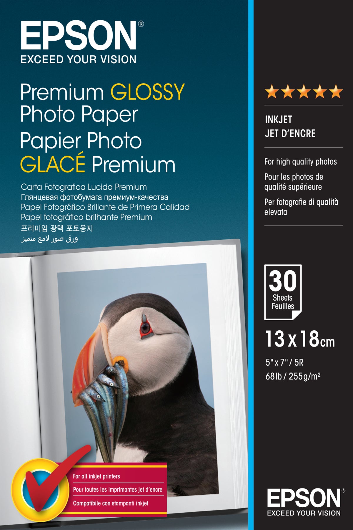 Epson Premium Glossy Photo Paper - 13x18cm - 30 Feuilles