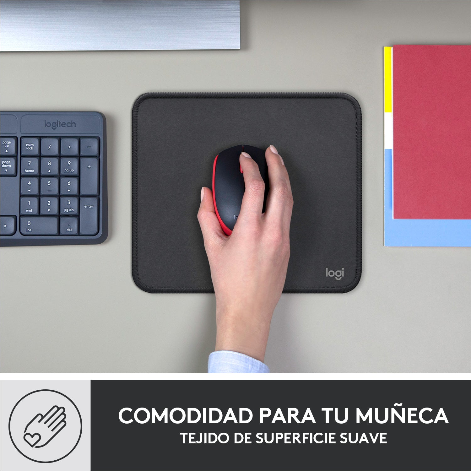 Logitech 956-000049 alfombrilla para ratón Grafito