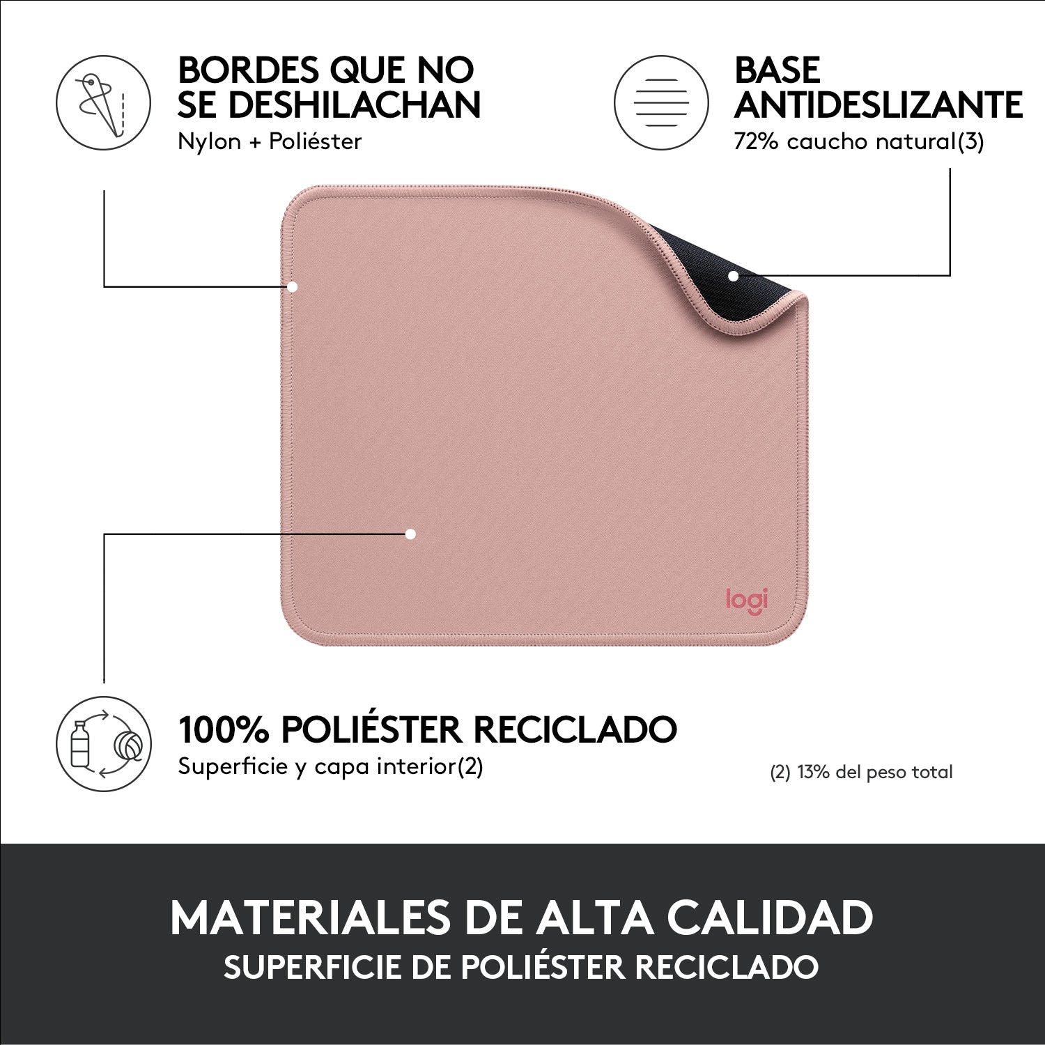 Logitech 956-000050 alfombrilla para ratón Rosa