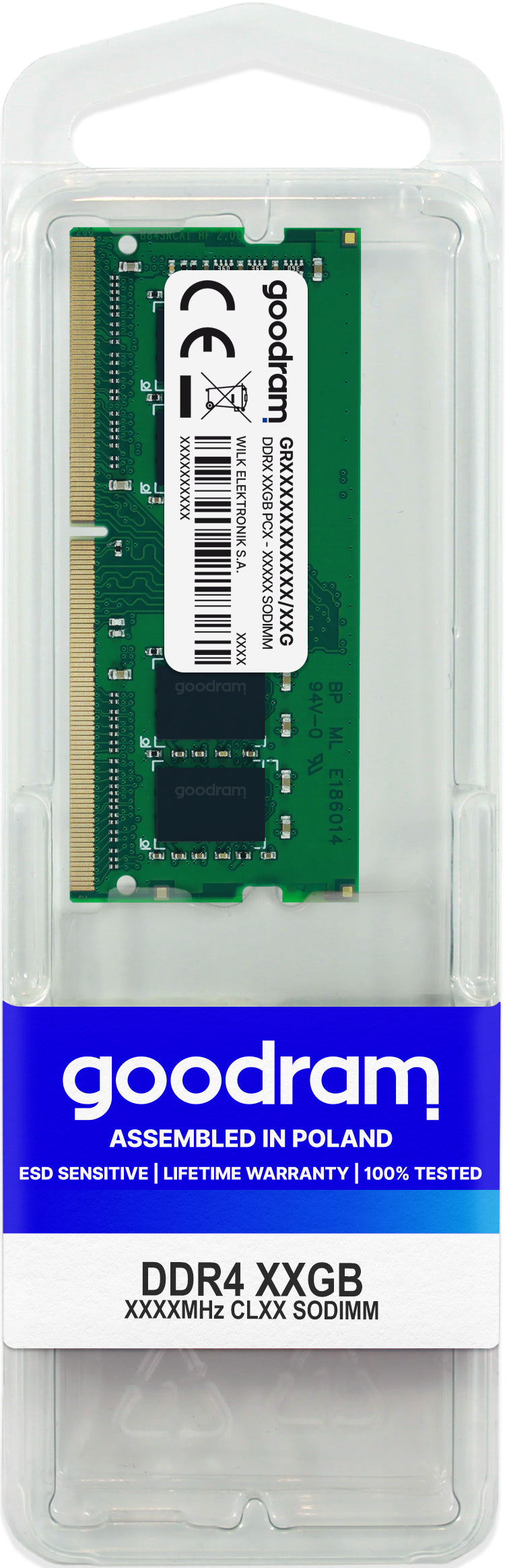 Goodram GR2666S464L19/16G module de mémoire 16 Go 1 x 16 Go DDR4 260-pin SO-DIMM