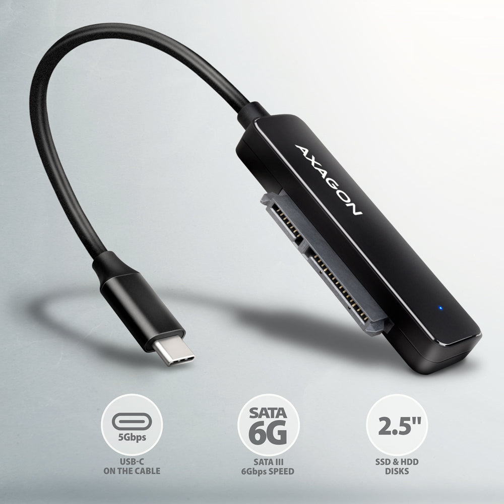 Axagon ADSA-FP2C USB-C 5Gbps - SATA 6G, 2.5 SSD/HDD SLIM adapter - Adapter - Digital/Daten carte et adaptateur d'interfaces