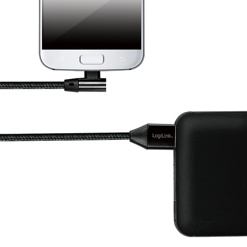 LogiLink CU0142 câble USB USB 2.0 0,3 m USB A Micro-USB B 0,48 Gbit/s Noir - vue 3