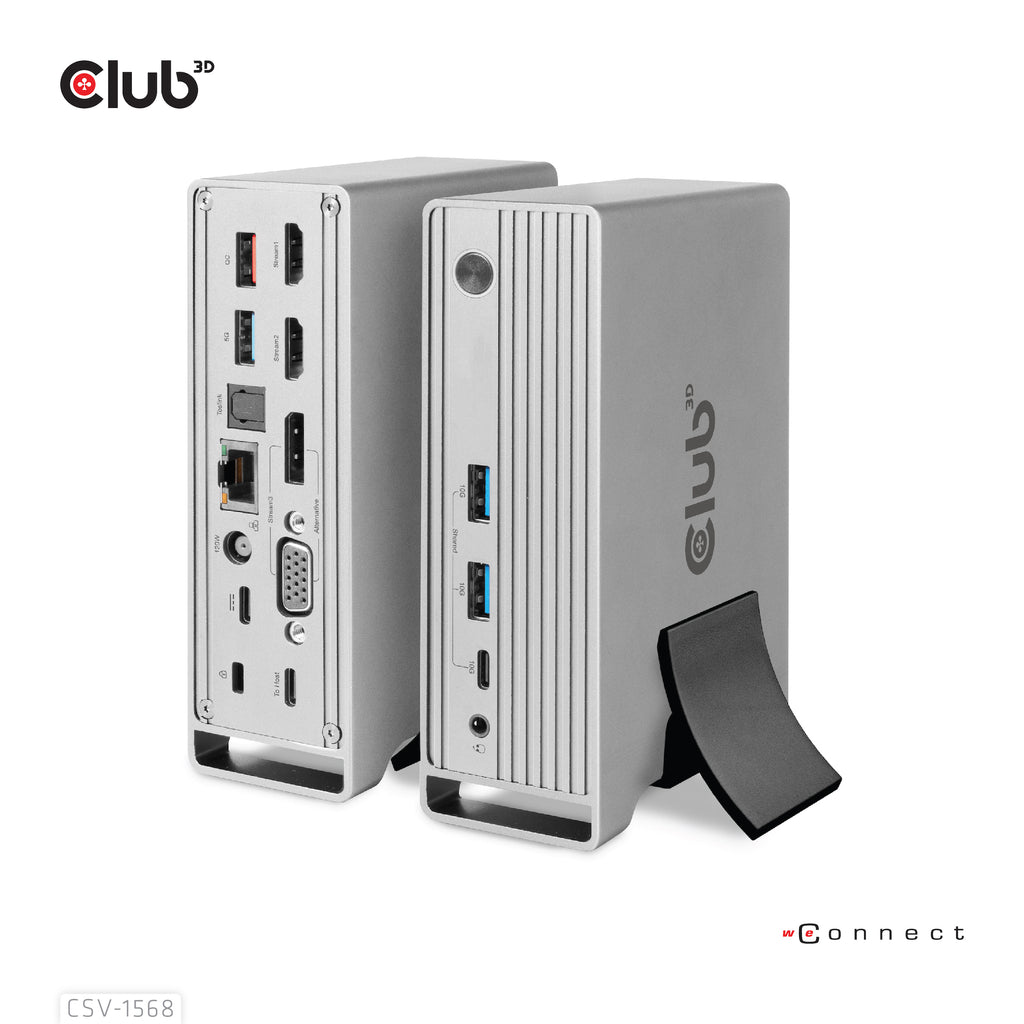 CLUB3D CSV-1568 station d'accueil USB 3.2 Gen 2 (3.1 Gen 2) Type-C Métallique