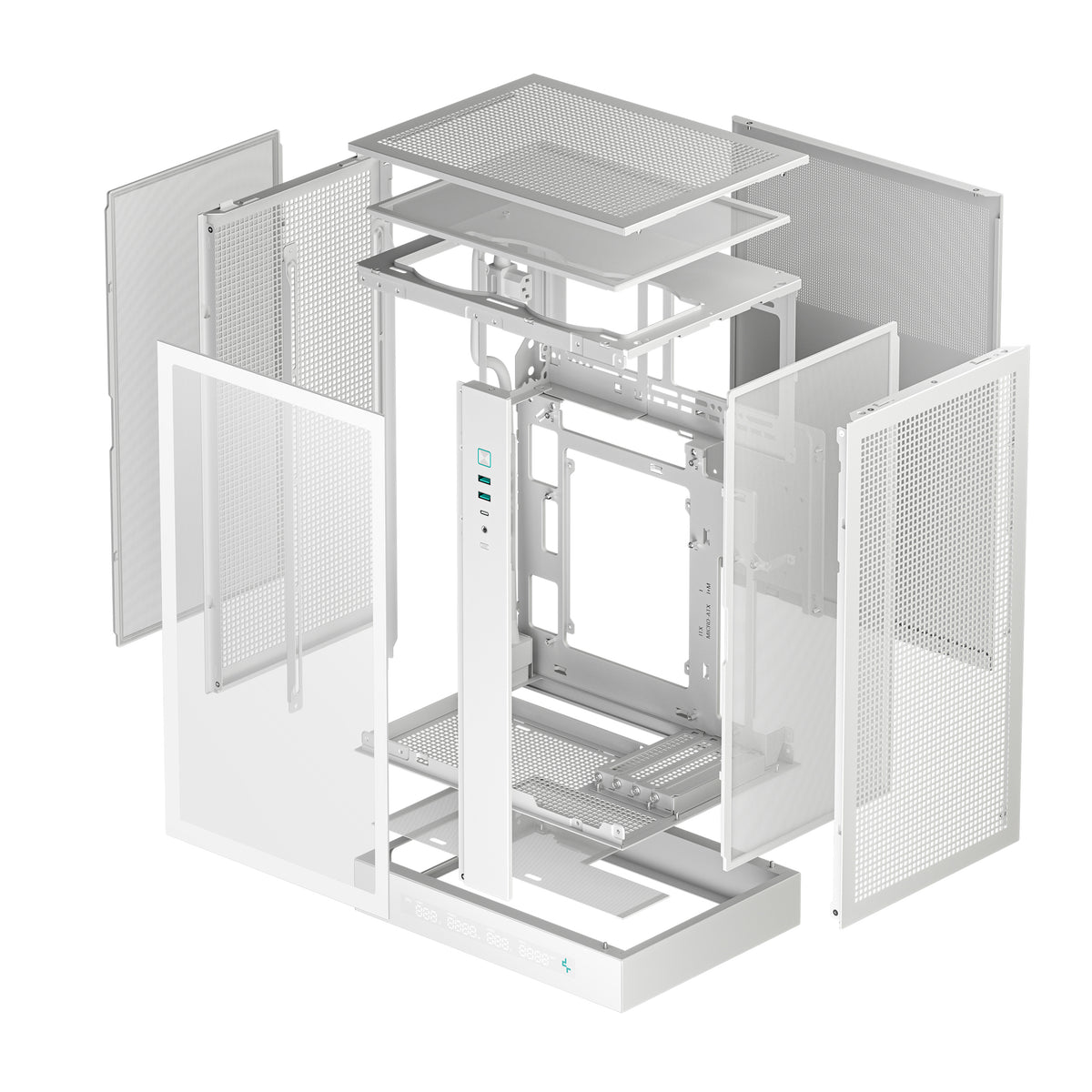 DeepCool CH270 DIGITAL Boîtier Tour Mini-ITX/Micro-ATX, Blanc, sans Alimentation