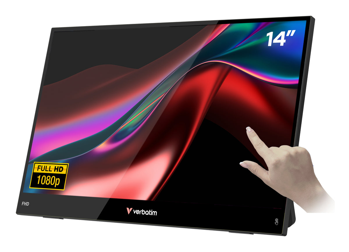 Verbatim Portable 14" FHD Touch Monitor LIGHT Moniteur portable Noir 35,6 cm (14") LCD 1920 x 1080 pixels