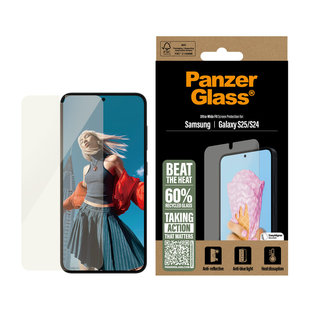 PanzerGlass PanzerGlass ® All-in-One Screen Protector Samsung Galaxy S25 | S24 | Ultra Wide Fit Protection d'écran transparent 1 pièce(s)