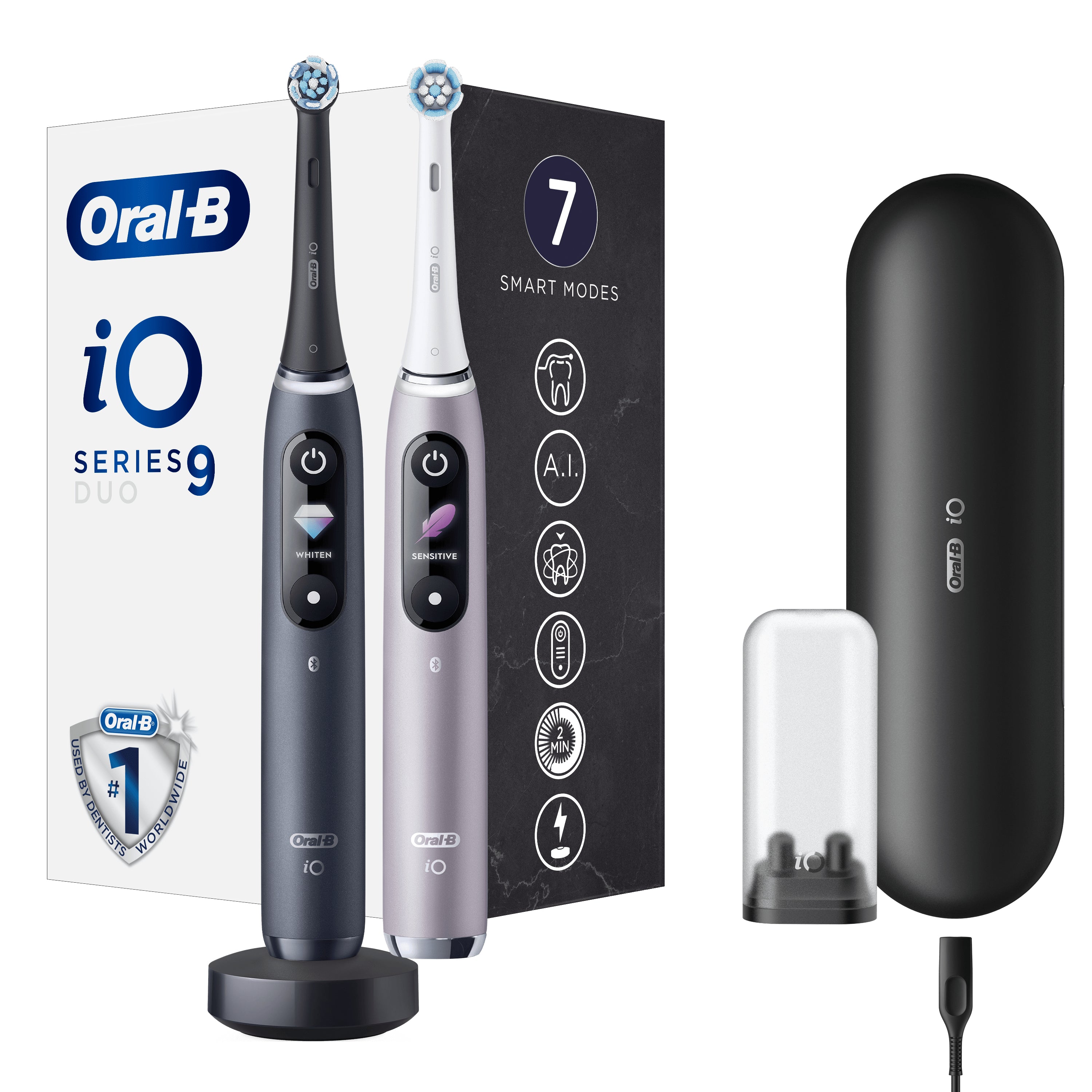 Oral-B iO 80363731 brosse à dents électrique Adulte Brosse à dents rotative oscillante Noir, Argent
