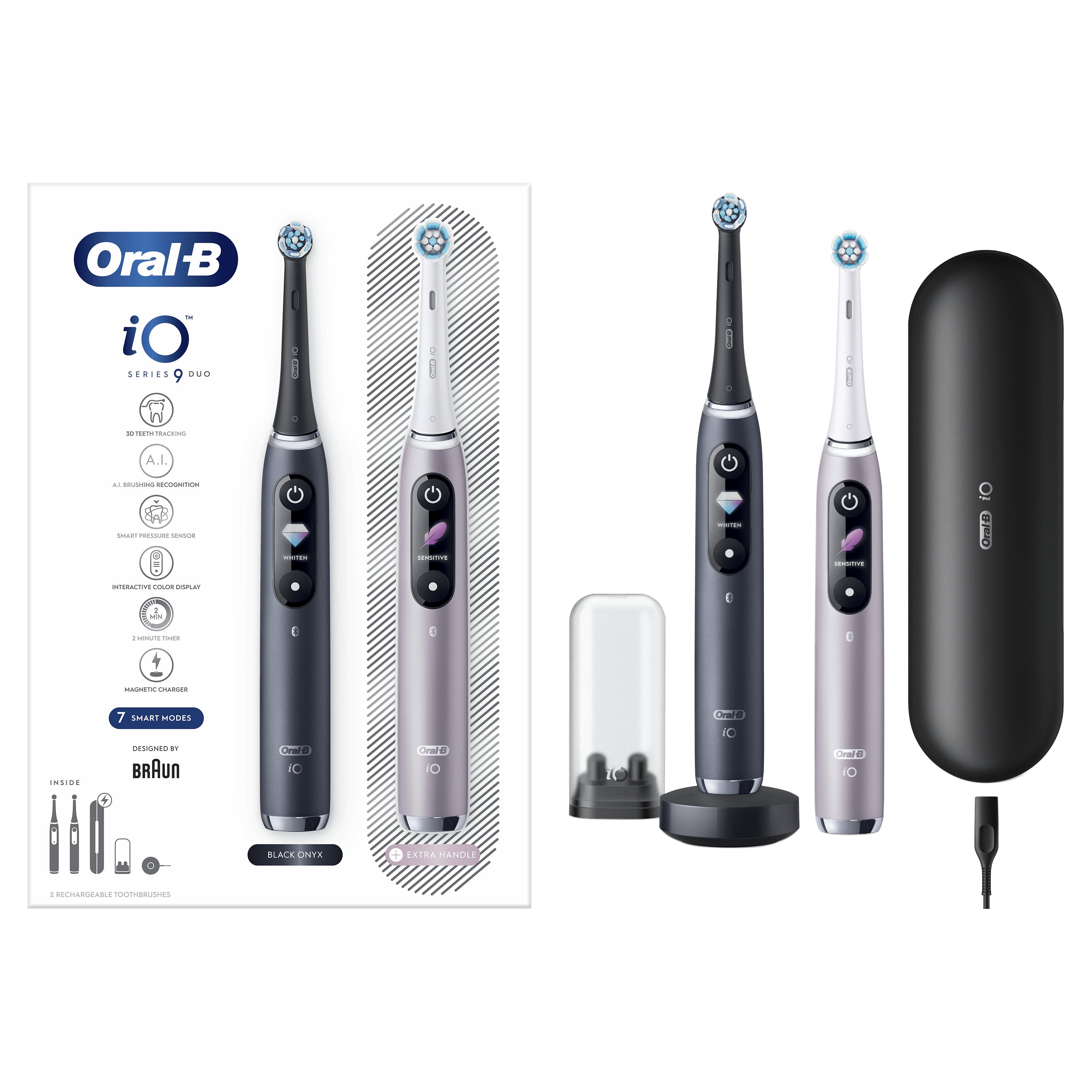 Oral-B iO 80363731 brosse à dents électrique Adulte Brosse à dents rotative oscillante Noir, Argent