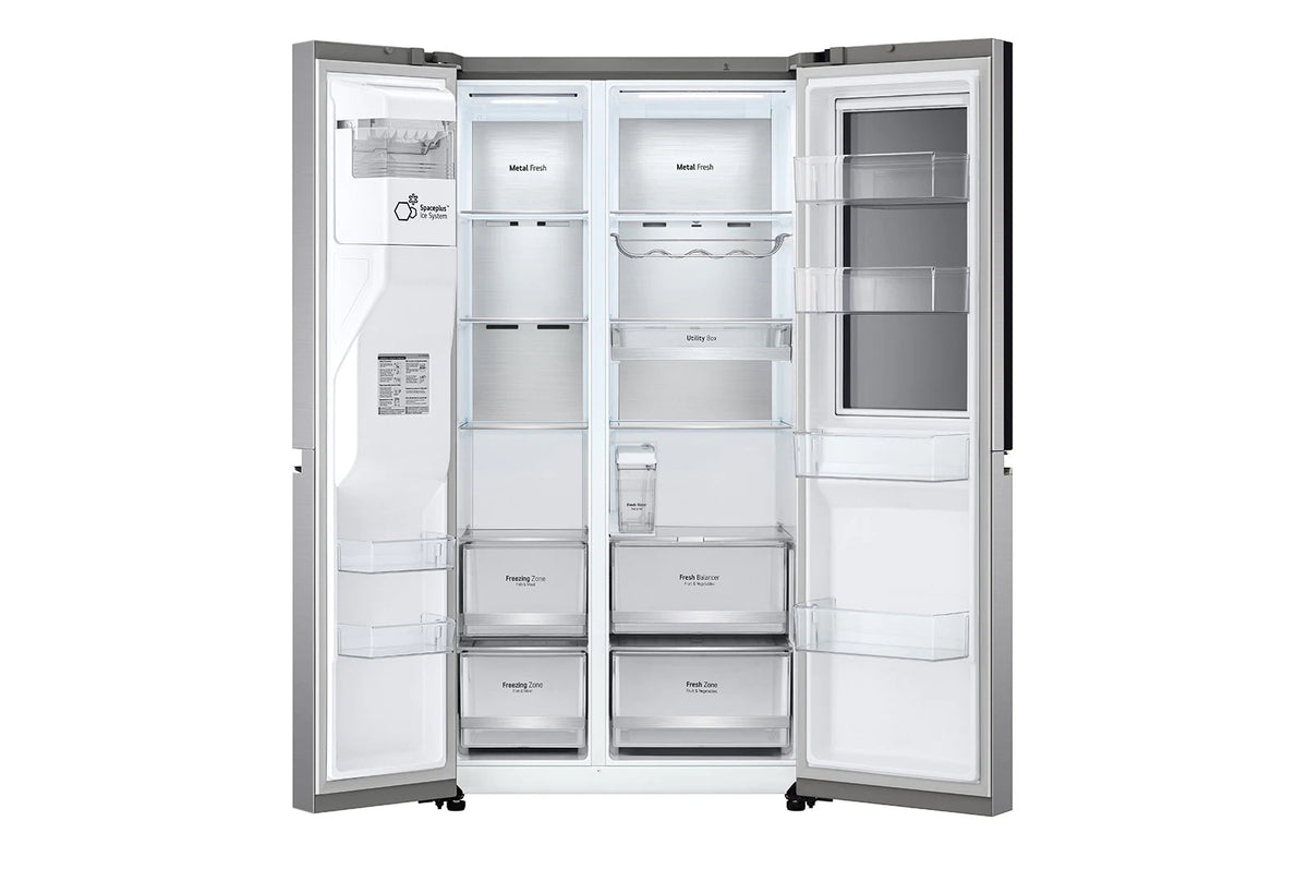 LG InstaView GSXV91PZAE frigo américain Pose libre 635 L Noir, Acier inoxydable