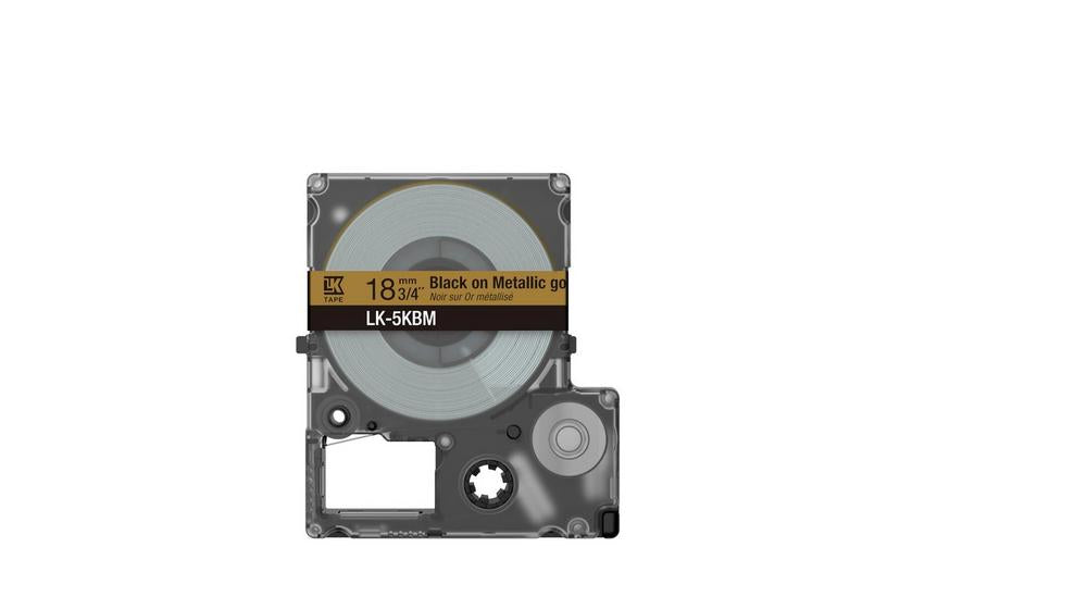 Ruban Epson LK-5KBM Noir et Or pour LabelWorks LW-C410, 1,8 cm