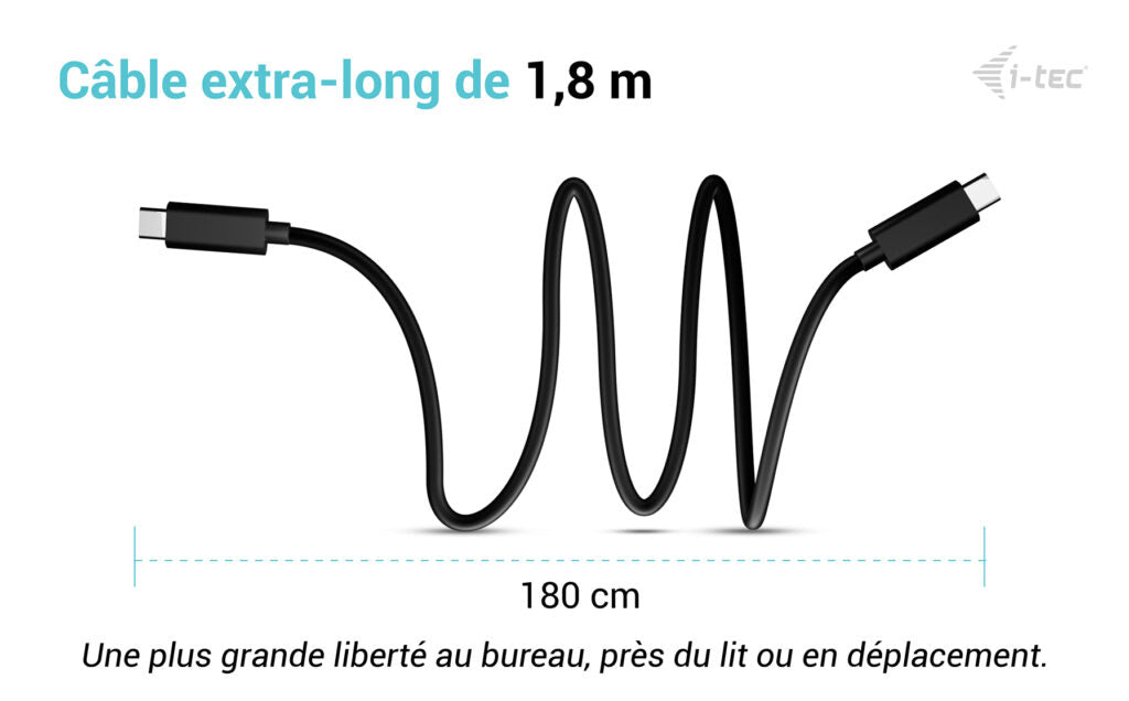 i-tec USB-C Charging Cable 1.8m - vue 3
