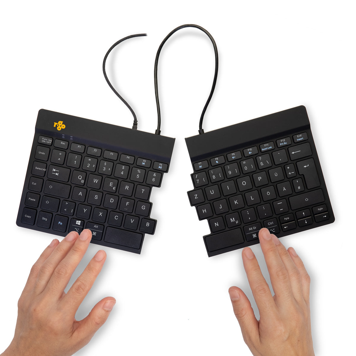 R-Go Tools Split Break v2 Clavier Ergonomique Divisé, QWERTZ (DE), Filaire, Noir