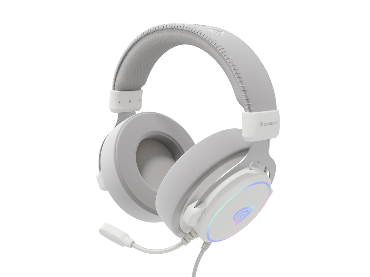 GENESIS Neon 764 Casque Avec fil Arceau Gaming USB Type-A Blanc - vue 5