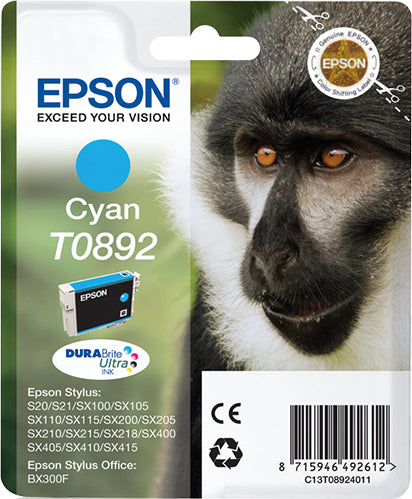 Epson Monkey Encre cyan DURABrite Ultra Singe T0892