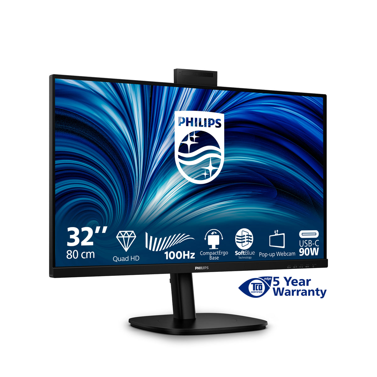 Philips 3000 series 32B2U3601H/00 écran plat de PC 80 cm (31.5") 2560 x 1440 pixels Quad HD LCD Noir - vue 5