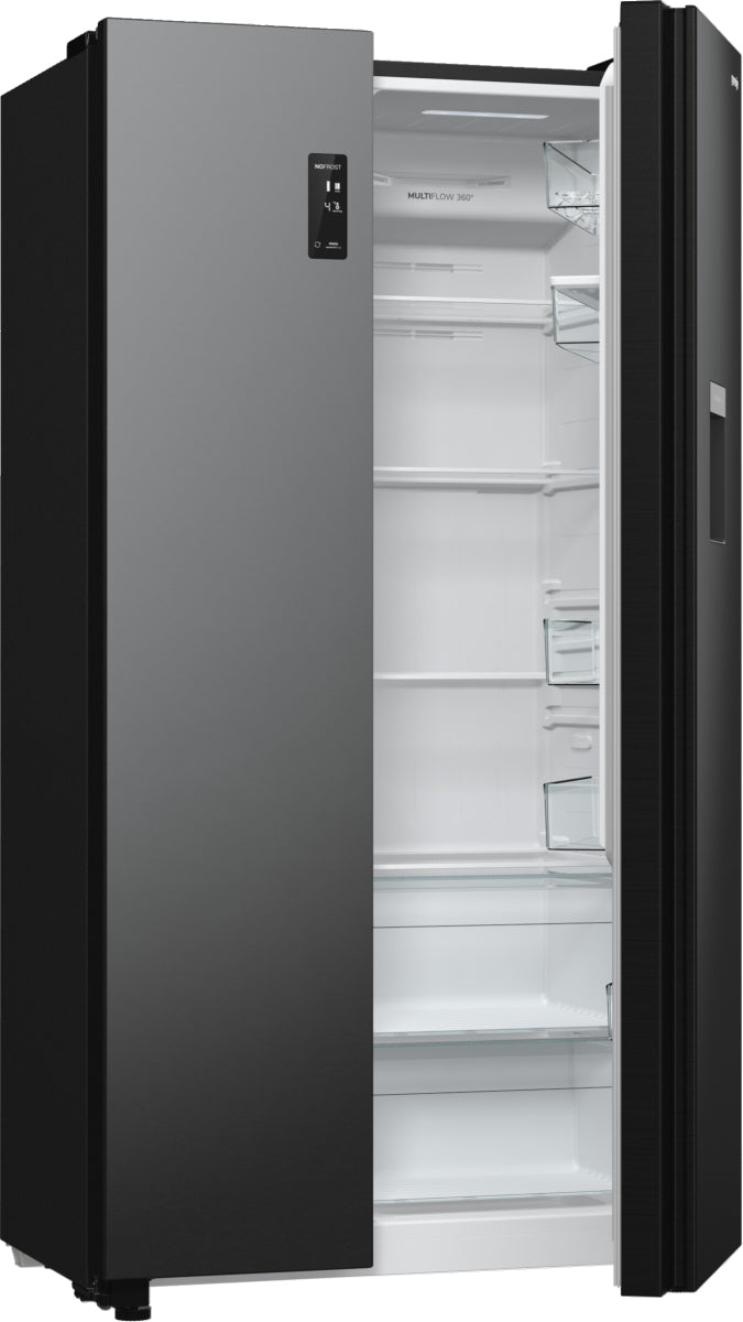 Gorenje NRR9185EABXLWD frigo américain Pose libre 547 L Noir, Acier inoxydable