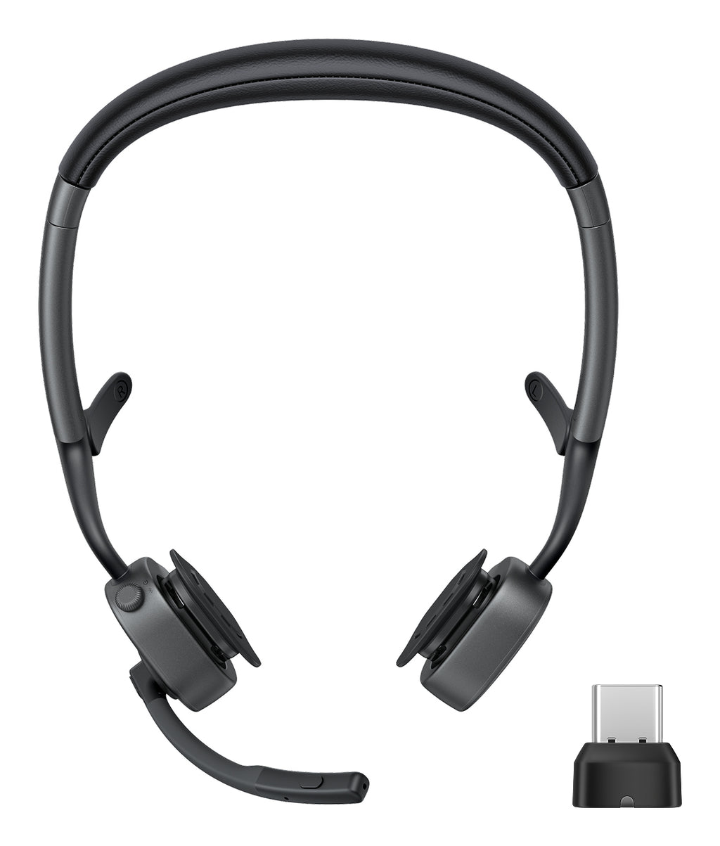 SHOKZ OpenMeet2 UC Casque Sans fil Open-ear Bureau/Centre d'appels Bluetooth Noir