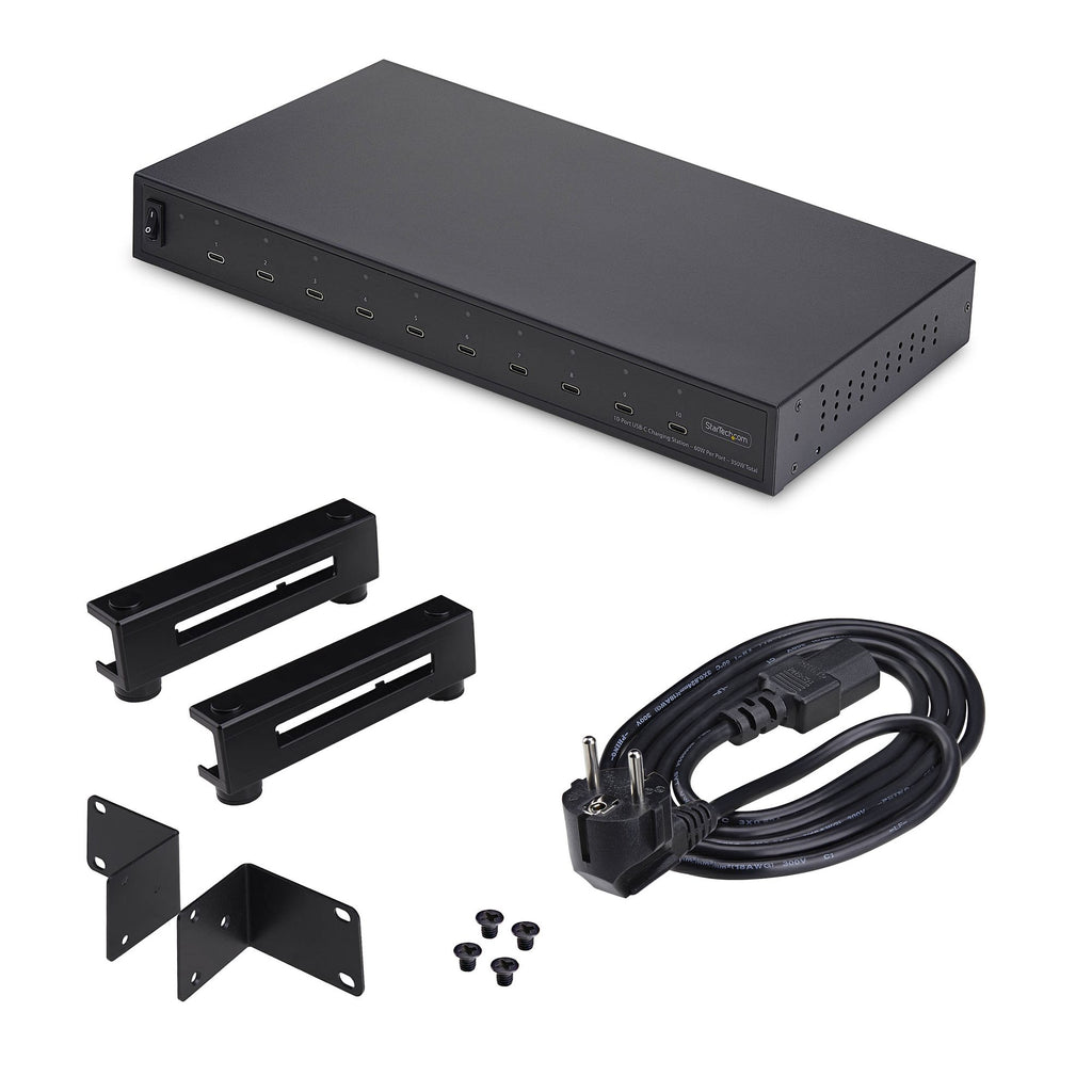 StarTech.com Hub de Recharge USB-C à 10 Ports, 60 W par Port, Puissance Totale de 350 W, Bloc/Station de Recharge Multip