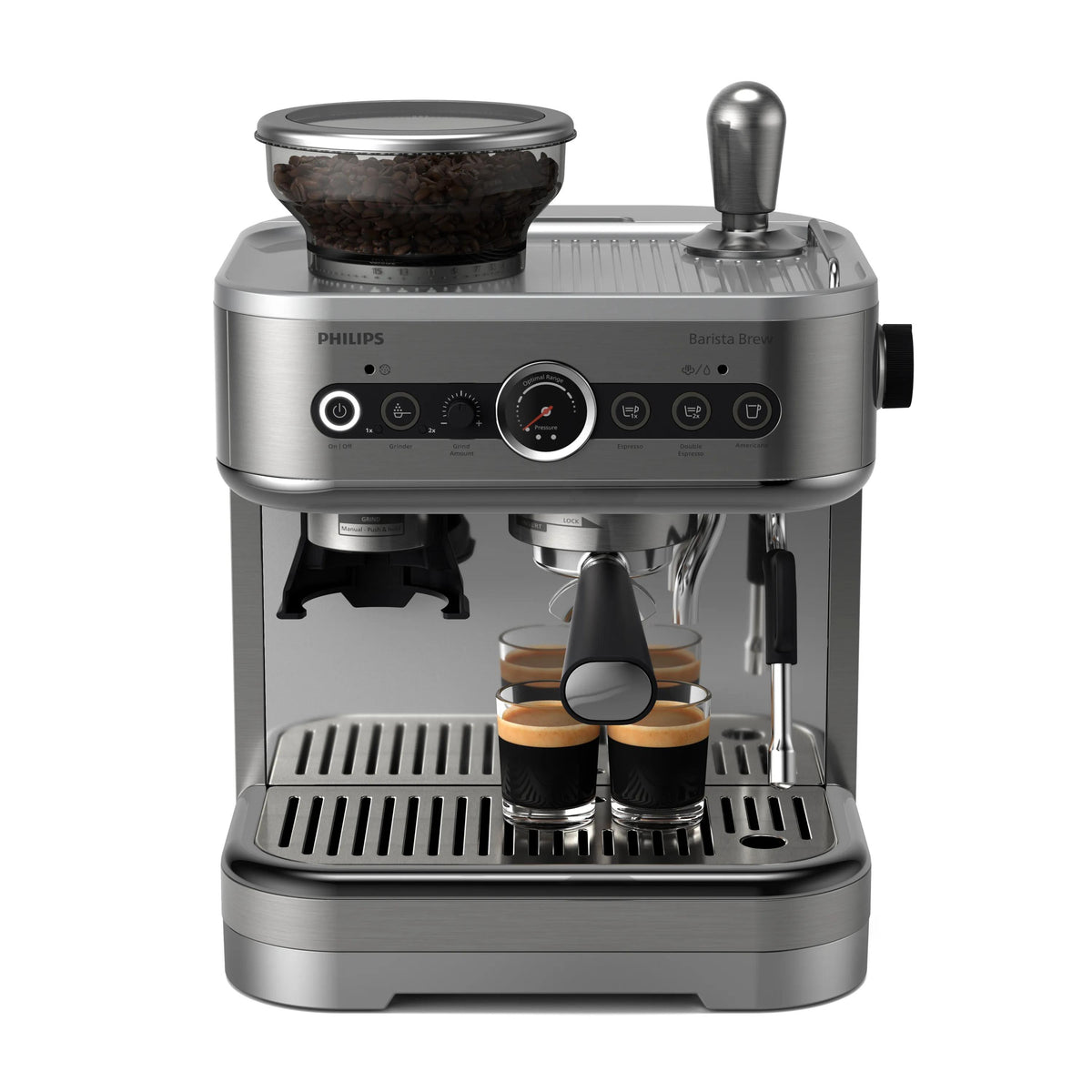 Philips PSA3218/01 Machine à Café Expresso Semi-Automatique, Réservoir 2,5 L, Acier Inoxydable