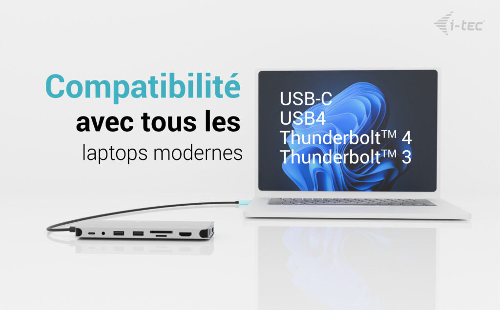 i-tec Metal USB-C Nano 3x Display Dock, 2x HDMI, 1x USB-C Vidéo, Power Delivery 140W