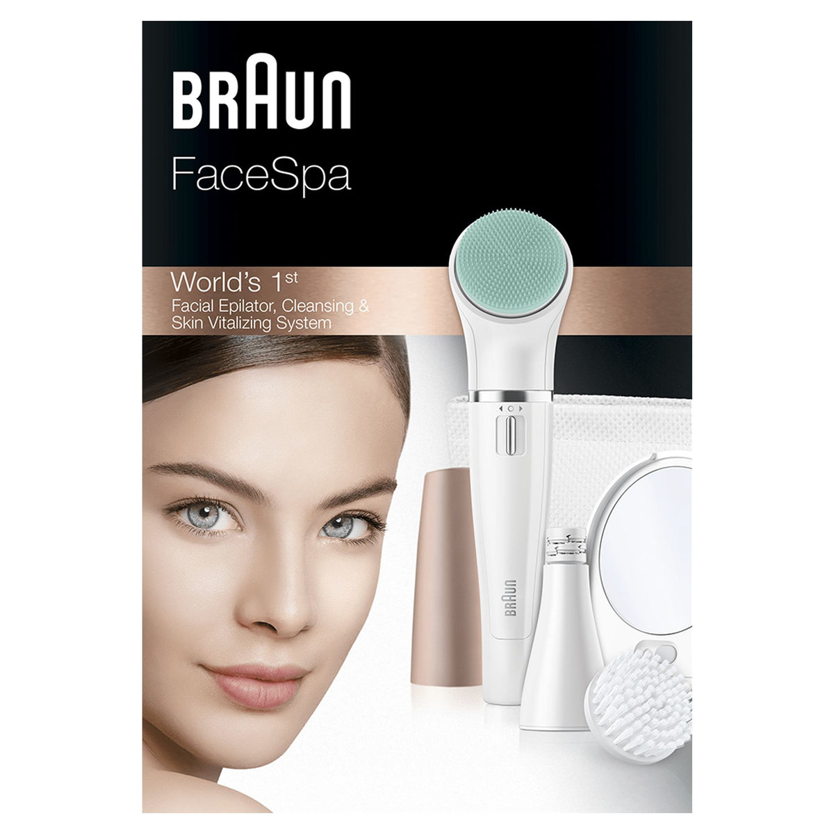Braun FaceSpa 851V Or, Blanc