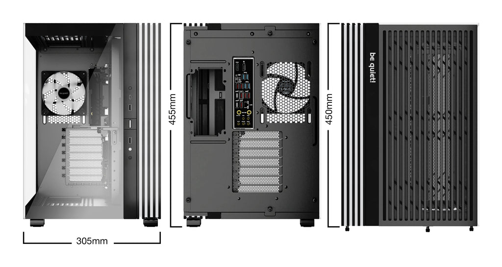 be quiet! Light Base 600 LX Blanc | Boîtier PC ARGB vitré, Mini ITX / Micro ATX / ATX, 4 ventilateurs Light Wings 120 mm
