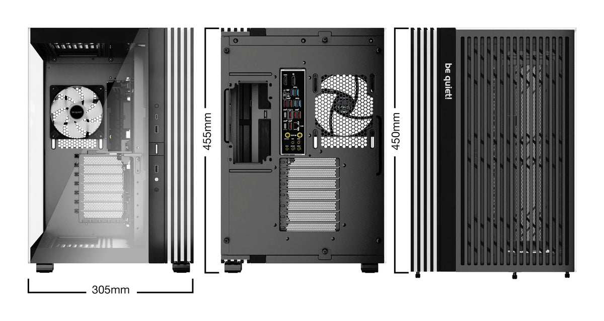 be quiet! Light Base 600 LX Blanc | Boîtier PC ARGB vitré, Mini ITX / Micro ATX / ATX, 4 ventilateurs Light Wings 120 mm