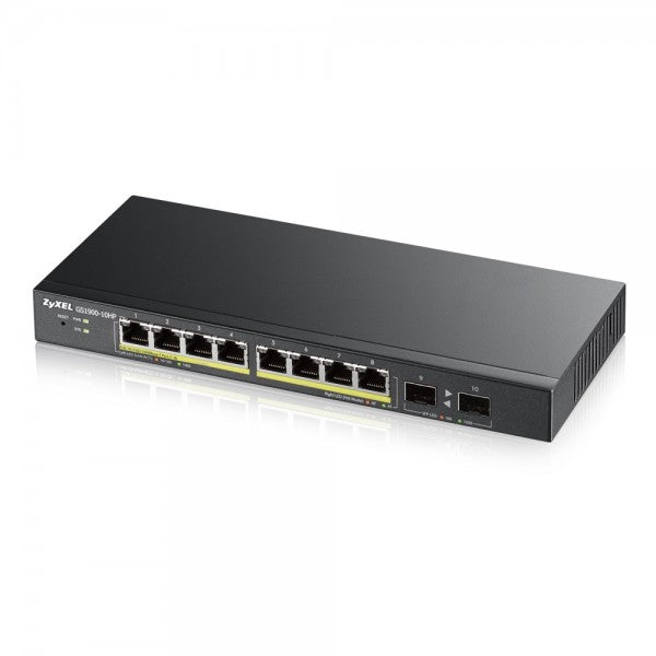 Zyxel GS1900-8HP v3 Switch Gigabit Ethernet PoE Géré L2, 8 Ports, Noir