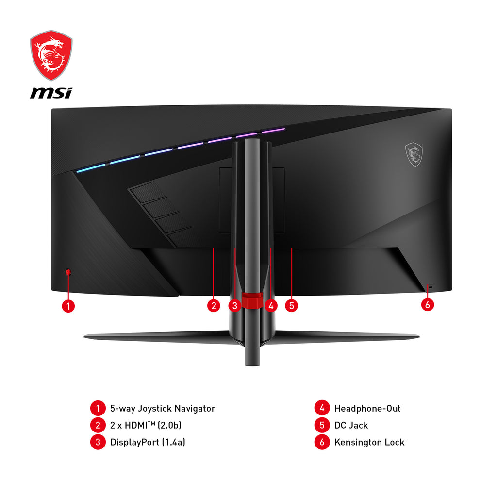 MSI MAG 345CQRDE écran plat de PC 86,4 cm (34") 3440 x 1440 pixels UltraWide Dual Quad HD Noir