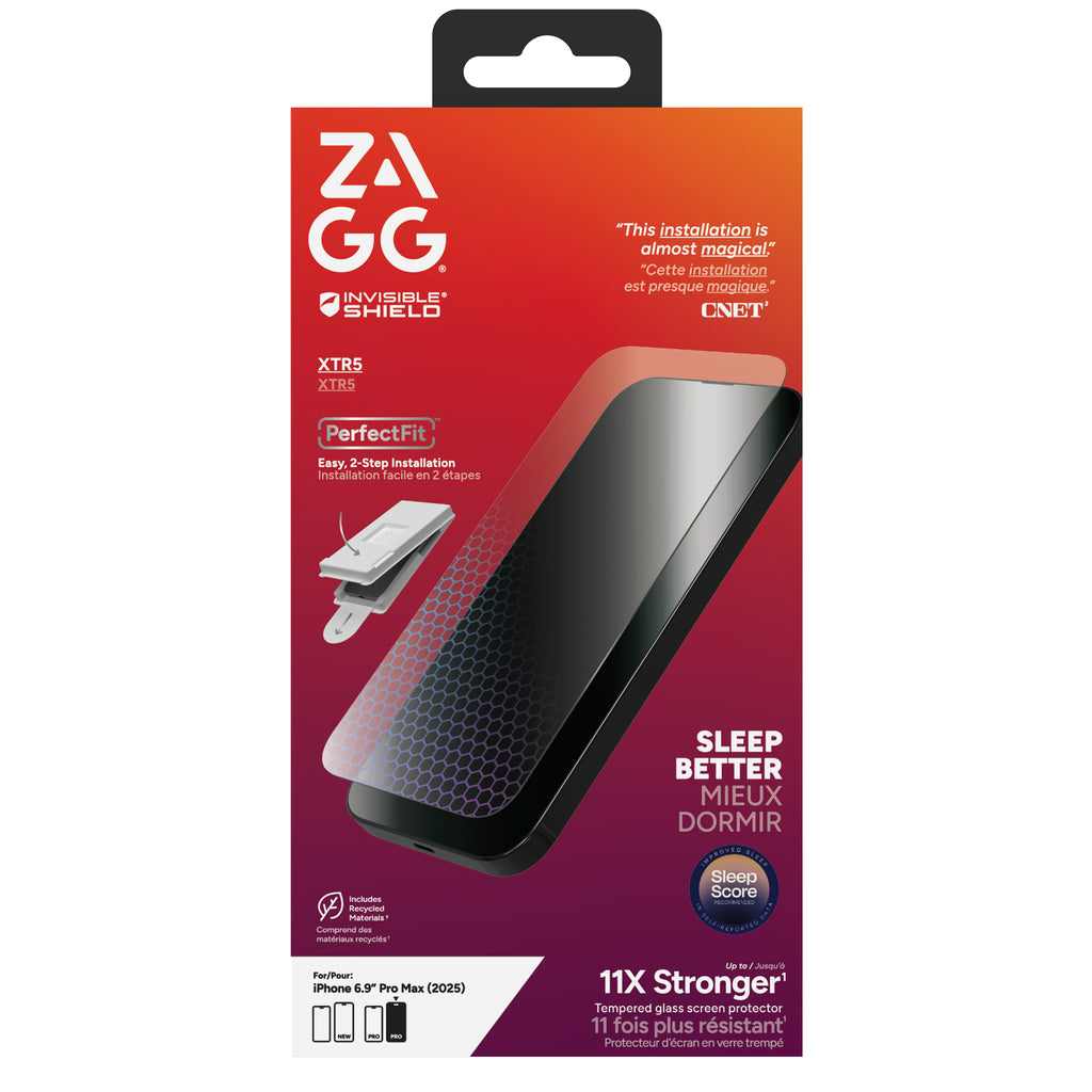 InvisibleShield Glass XTR5 Film de Protection Anti-Reflets pour iPhone 17 Pro Max