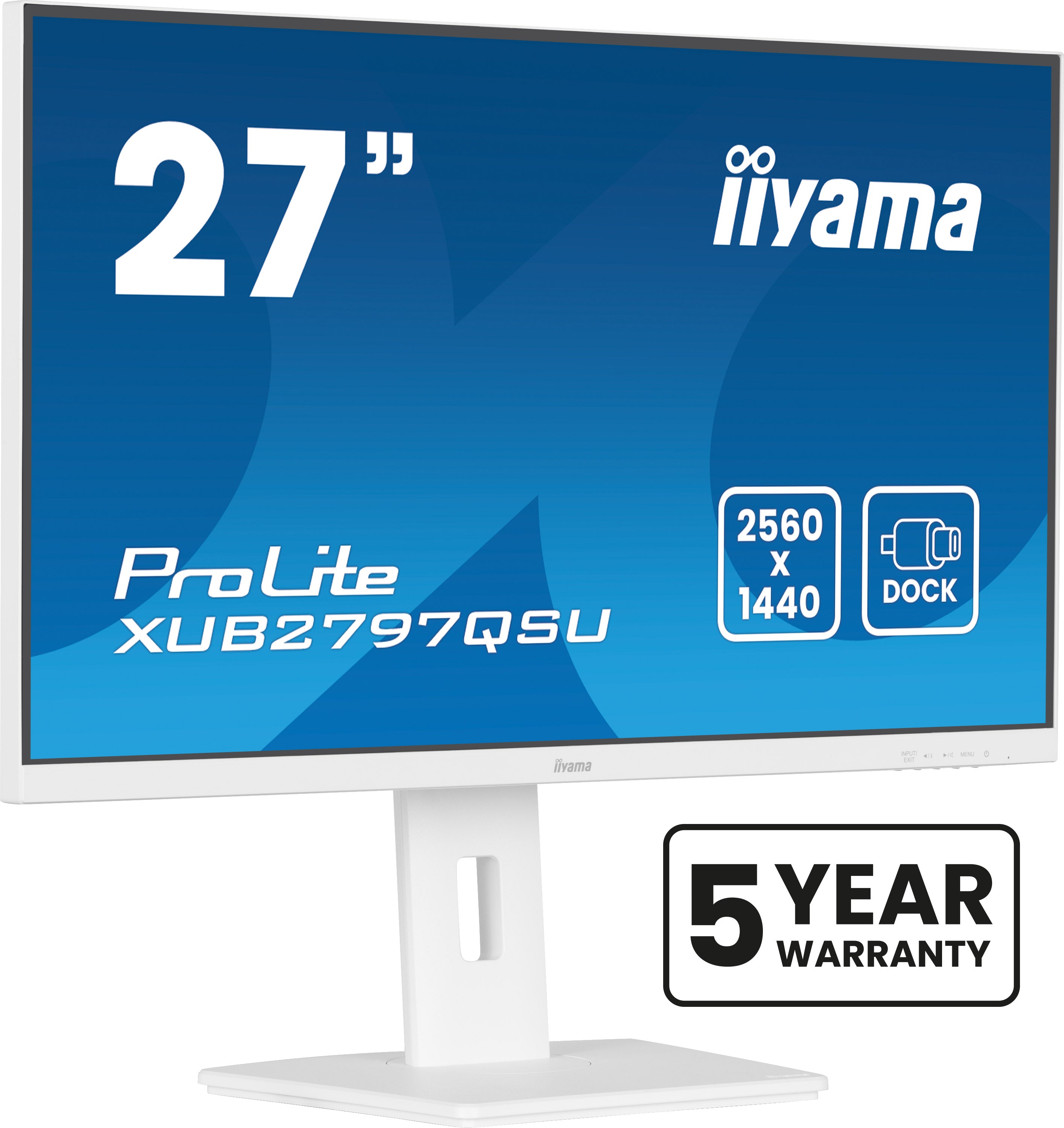 iiyama ProLite XUB2797QSU-W2 écran plat de PC 68,6 cm (27") 2560 x 1440 pixels Quad HD LED Blanc